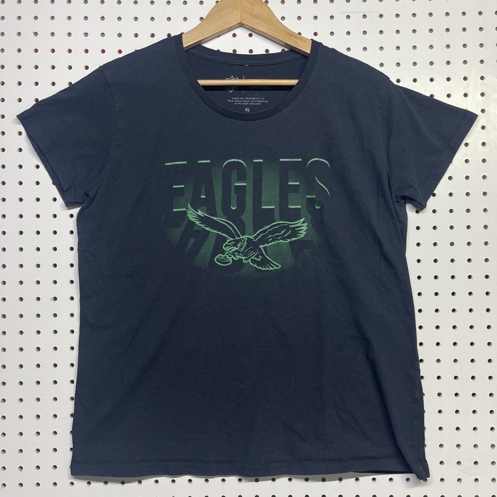 NFL Team Apparel Men's Philadelphia Eagles T-Shirt, Size XL, Black/Green #304